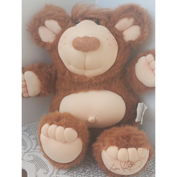 Vintage 1985 FURSKINS Brown Teddy Bear Plush 14" Stuffed Animal Xavier Roberts - Picture 1 of 8